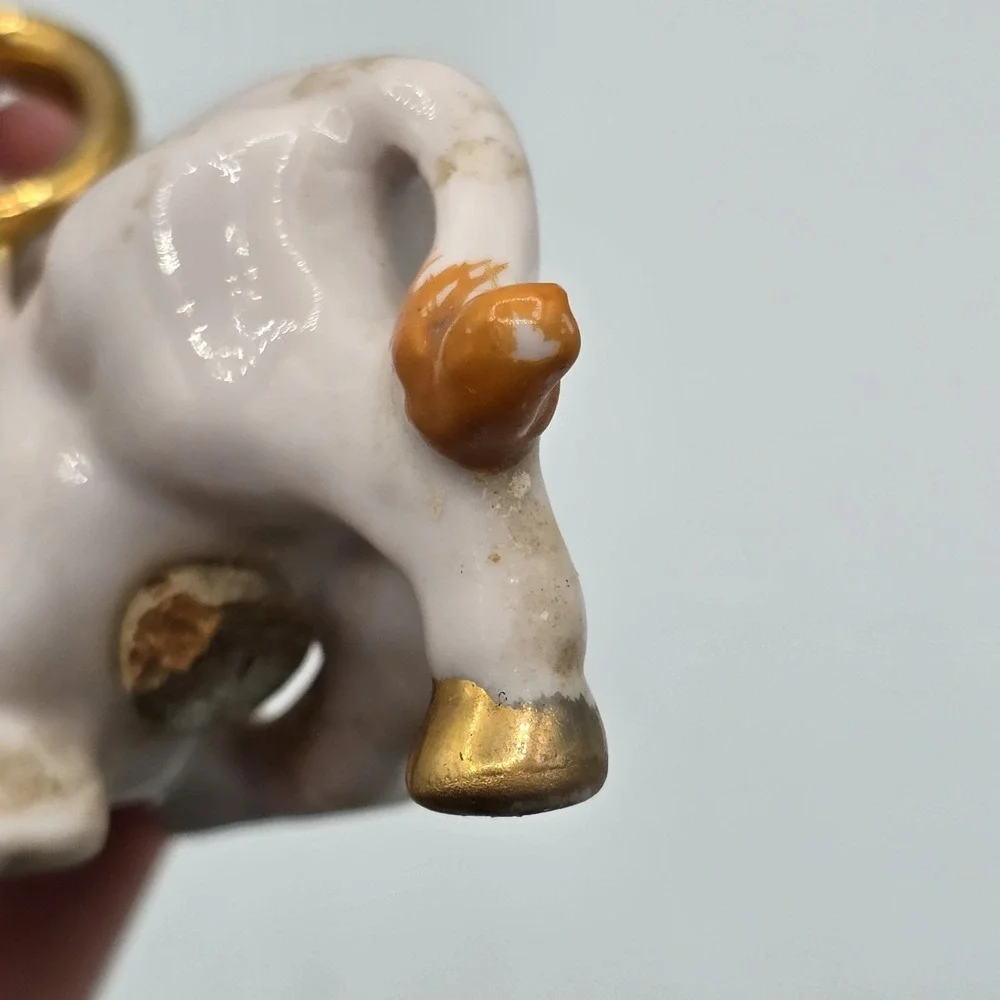 Vtg Napco ANGEL Bull Cow Salt  Pepper Figurine Shaker Single Halo‎ & Flowers